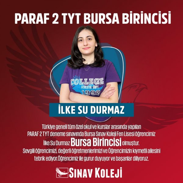 PARAF 2 TYT BURSA BİRİNCİSİ